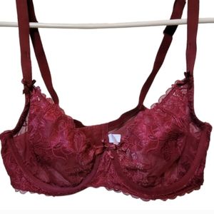 Cacique maroon lace bra